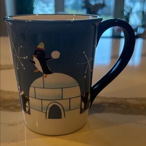 Penguin Igloo Blue Mug, large